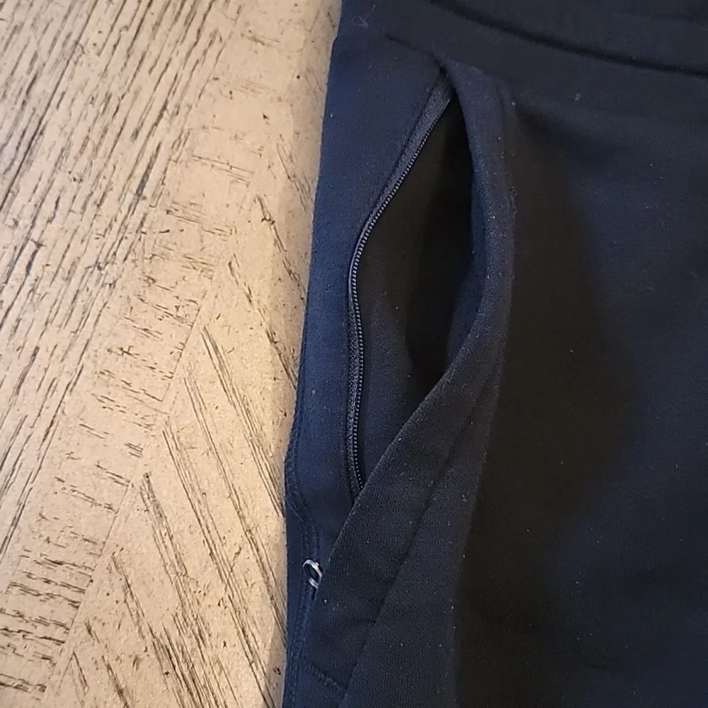 Mens Black jogger pants size M side zip pockets